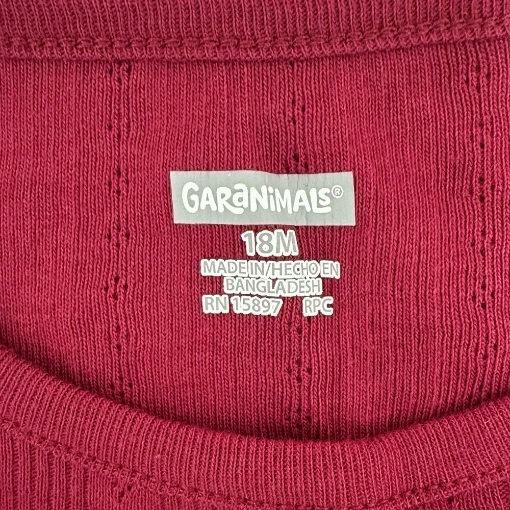 Garanimals Red LS Pointelle Bodysuit Size 18 Months New With Tags